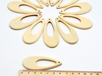 20buc 60mm DIY Naturale Neterminate Geometrice din Lemn, Margele Formă de Picătură de Apă Pentru Cercei Bijuterii