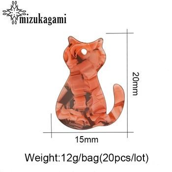 20buc/lot 20*15mm Acid Acetic Rășină Farmec Pandantive Plat Pisica desen Animat Animale Farmecele Pentru Bijuterii DIY Face Găsirea Accesorii
