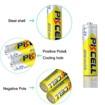 20buc PKCELL AA Baterie Reîncărcabilă NIMH 1.2 V 600mah Percepe Rapid Și cel Mai bun Preț Cu 5 buc Suport Baterie de Cutii de Cazuri