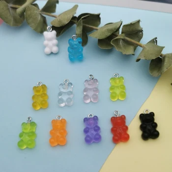 20buc Rășină Gummy Bear Farmece Cabochons Culoare Transparent Gummy Bomboane Farmecul Colier Cercei Plutitoare DIY Accesorii Bijuterii
