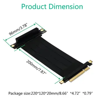20cm de Mare Viteză PC PCI Express 8X Coloană Cablu Conector Riser Card PCI-E 8X Cablu Flexibil Extensie Port Adaptor de 90°