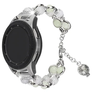 20mm 22mm Femei Agat Brățară pentru Samsung Galaxy Watch 3 45mm 41mm Bandă Luminoasă Curea pentru Active 2 1 42mm 46mm Curea de Metal