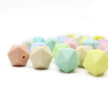 20pc 14mm Margele de Silicon Icosaedru Dentitie Margele DIY Copilul de Bijuterii Colier Lant Suzeta Accesorii Pentru Cadou Copil BPA Free