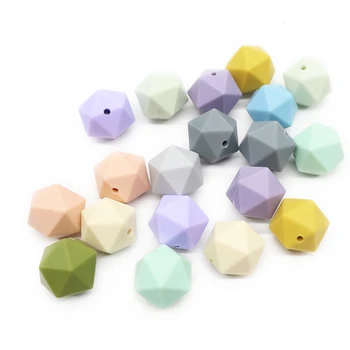 20pc 14mm Margele de Silicon Icosaedru Dentitie Margele DIY Copilul de Bijuterii Colier Lant Suzeta Accesorii Pentru Cadou Copil BPA Free