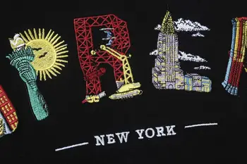 20ss Oraș Arc Tricou Broderie 1:1 Tee harajuku Bărbați Femei Streetwear Scur Top Tee Vetements New York Hip Hop supradimensionat tricou