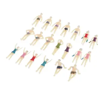 20x Miniatură Plaja Costume de baie Oameni Cifre Model de Tren Diorama Scenics Kit de Construcție, 1:75 HO O Scară