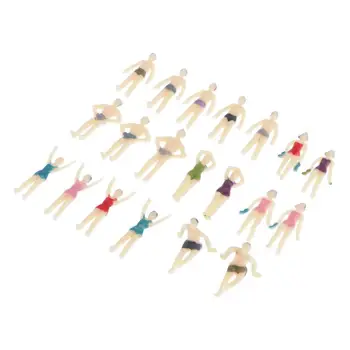 20x Miniatură Plaja Costume de baie Oameni Cifre Model de Tren Diorama Scenics Kit de Construcție, 1:75 HO O Scară