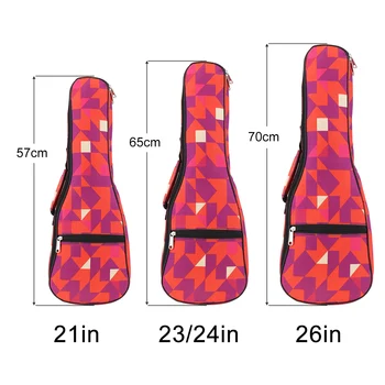 21 / 23 / 26 Inch Colorate Portabil Ukulele Sac de 10mm Burete Moale Caz Ukulele Concert Mini Chitara Rucsac rezistent la apa