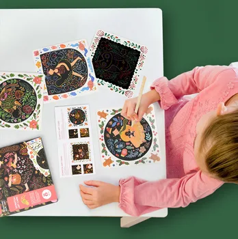 21.5x21.5 CM 8 Buc Magic Zero Pictura DIY Manual de Animale Drăguț Fete Temă Decopertarea Pictura Pentru Copii de Învățare de Desen Jucărie