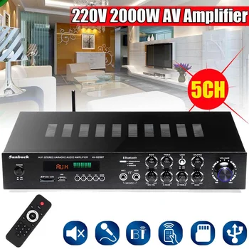 220V 2000W AV Amplificator de Putere Subwoofere Audio HiFi Stereo Bluetooth Sunet Surround Digital de Acasă Puternic Karaoke Cinema