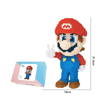 2227pcs+ Mario Bros Diamant Bloc 31cm Model de Joc Mirco Cărămizi Figura Jucării Pentru Copii, Mini Bloc Cadou