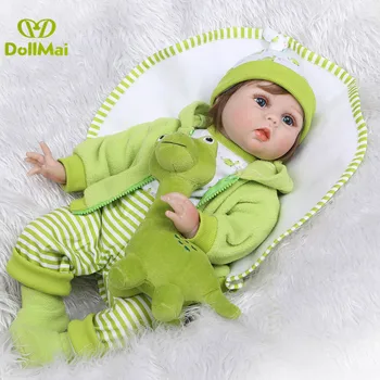 22inch 55cm silicon renăscut baby doll cu Desene animate Dinosaur haine papusa de plus accesorii bebe bonecas real în viață nou-născut papusa
