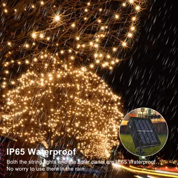 22m Impermeabil Zână Lumini Solare de Crăciun Feston Strada Ghirlanda LED Lampă Solară în aer liber de Iluminat Șir pentru Decor Gradina