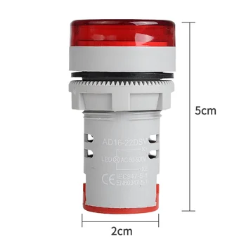 22mm Ampermetru Digital cu LED Display Curent Tester Metru Voltmetru cu Pătrat Rotund Lampă de Semnalizare Gama de AC 60-500V/DC 6-100V