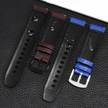 22mm Piele +Silicon 2in 1 curea maro negru albastru bratara Potrivit pentru Huawei watch GT/Pro ceas inteligent accesorii
