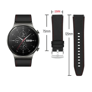 22mm Piele WatchBand Curea Pentru Ceas HUAWEI GT 2 Pro GT2 2e Bratara Pentru Samsung Galaxy Watch 46MM 3 Viteze S3 Amazfit GTR 47mm