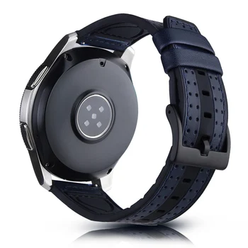 22mm Sport Curea pentru Samsung Galaxy Watch 3 Band 45mm 46mm Tenacitate Respirabil Piele+Bratara de Silicon pentru Viteze S3 Ceas Curea