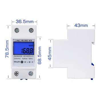 230V 5(80)O Singură Fază Digital Wattmeter LCD Iluminare din spate Multimetru Tensiunea de Curent Contor de Energie kWh Contor de Energie DIN Rail Mount