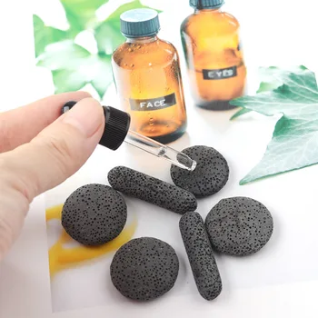 24*24*6mm Negru Piatra de Lava Șirag de mărgele pentru DIY Ulei Esențial Difuzor de Parfum Cutie Medalion Pandantiv sau de a Face Brățară anti-Țânțari