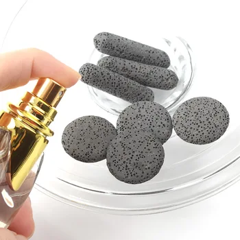 24*24*6mm Negru Piatra de Lava Șirag de mărgele pentru DIY Ulei Esențial Difuzor de Parfum Cutie Medalion Pandantiv sau de a Face Brățară anti-Țânțari