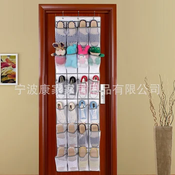 24 Buzunare Deasupra Ușii Depozitare Pantofi, Agățat Organizator Rafturi Pantofi Pliabil Dulapuri Sac de Depozitare cu Cârlige 48(W) x 168(H)cm