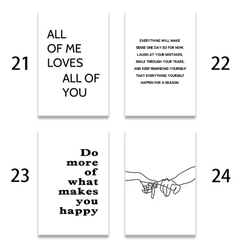 24 de modele de text populare poster Nordic minimalist stil Cuadros de Perete de Arta Canvas Postere Si Printuri decor Acasă tablou quadro