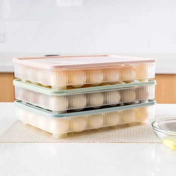 24 Grile pot fi Stivuite ou cutie de depozitare cu capac Anti-Coliziune Tava caz ou container pentru frigider, bucătărie organizator