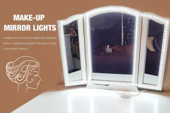 240 Led-uri Oglindă de Machiaj Oglindă Lumina cu Variator de Alimentare Pentru Masa de toaleta Cu Manual Oglinda de Machiaj Lumini