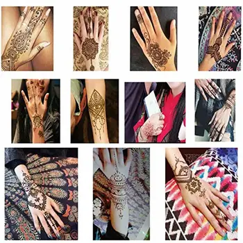 24buc/Lot Henna Indian Stencil Tatuaj Kit,Mehndi Aribrush Template-uri pentru Loma/fata Vopsea de Corp Noul Tatuaj de Design Set de Autocolant