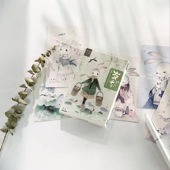 24buc/lot Iepure Drăguț Set de cărți poștale de Felicitare Plic Cadou de Ziua Card de cadouri DIY