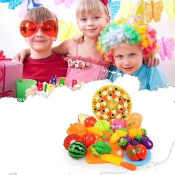 24buc/mulți Copii Pretinde Rolul Casă de Joacă Jucării de Plastic de Tăiere Legume Fructe produse Alimentare Bucatarie Copii Clasica Copii, Jucarii Educative