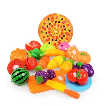 24buc/mulți Copii Pretinde Rolul Casă de Joacă Jucării de Plastic de Tăiere Legume Fructe produse Alimentare Bucatarie Copii Clasica Copii, Jucarii Educative