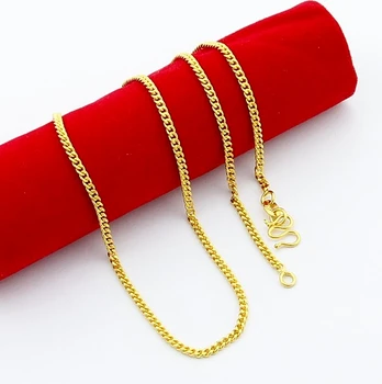 24K Pur Aur de Culoare Lanț de Link-ul de Moda Bărbați Femei Hiphop Rap JewelryHigh Calitatea Aur Galben de Culoare Colier Petrecere de Lux Bijuterii