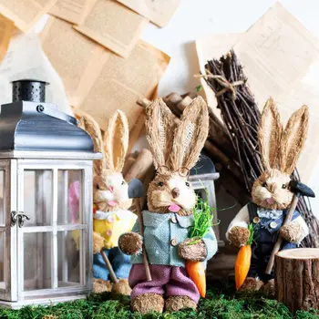 25/35CM Paie Iepurașul de Paște Decor Simulare Cute Rabbit Ornament Acasă Festival Petrecere Fereastră Decorare Fotografie Copii Cadou