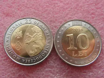 25 de ani de la Eliberarea de 10 Lei Monedă Națională în republica Moldova în 2018 Reale Original Monede Monede Valutare Unc
