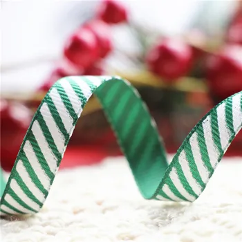 (25 metri/lot) 10mm Verde și alb dungi decorative panglica decor de Crăciun cadou caseta de ambalare panglici