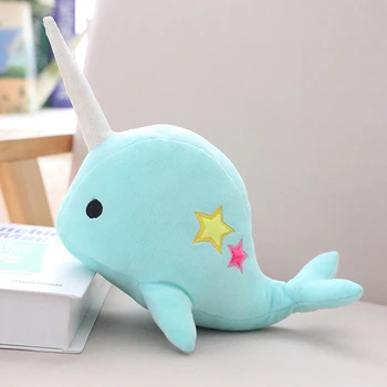 25CM Moale Animale Ocean Mare Jucarii Pentru Copii Fete de Naștere Cadouri Brinquedos Drăguț Narval Balena Binar de Stele Papusa Jucării de Pluș