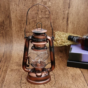 25cm Stil Vintage Lampă cu Kerosen Portabil în aer liber EDC Urgență Instrument de Supraviețuire Cort de Camping Light Gol Agățat Lanterna Decor