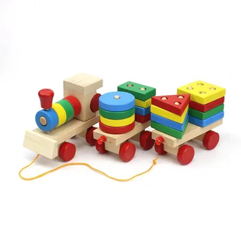 25pcs Educaționale Trage de-a Lungul Set de Tren Shape Sorter Culoare Sortare, Stivuire Joc pentru Copii de Învățare Montessori Jucarii si Cadouri