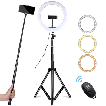 26cm/16cm CONDUS Selfie Inel de Lumina Cu 1,6 M Trepied Suport de la Distanță de Control de Fotografie de Iluminat USB Lampă în formă de Inel Pentru Youtube Tiktok VK