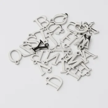 26pcs/lot Nou de oglindă din oțel inoxidabil engleză scrisoare pandantiv capital singură gaură DIY pentru Colier, bratara accesorii bijuterii