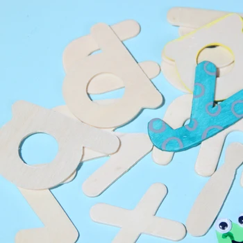 26PCS Vopsea din lemn nefinisat, litere mici a-Z alfabet Devreme jucărie de învățământ artizanat din Lemn Sine de învățare limba engleză, Desen jucărie Arte jucărie