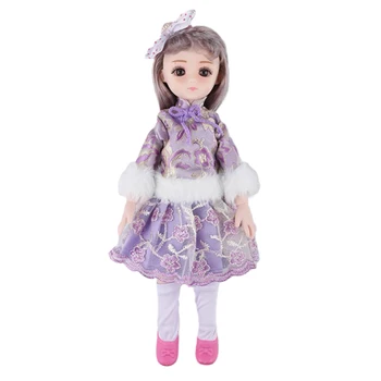 27cm Moda Fată Printesa Doll Dress Up si Make Up American Baby Doll cu Ochii 3D Distractiv pentru Copii Jucarii