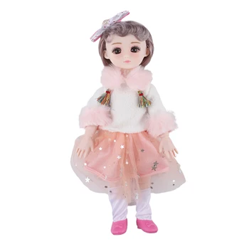 27cm Moda Fată Printesa Doll Dress Up si Make Up American Baby Doll cu Ochii 3D Distractiv pentru Copii Jucarii