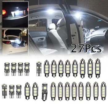 27PCS / Set Auto de Înaltă Calitate, Interior Alb Lumina LED-uri Becuri Mini Kit de 6000K Accesorii Auto Pentru Mercedes Benz E Class W211 02-08