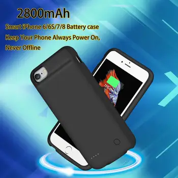 2800mAh Baterie Caz pentru iPhone 6/6S Baterie Power Bank de Încărcare Încărcător Caz Acoperire pentru iPhone 7/8