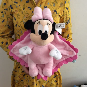 28cm Copil Drăguț Mickey și Minnie Mouse Cu Pătură Pluș cu Jucărie moale copii papusa pentru Copii Cadouri