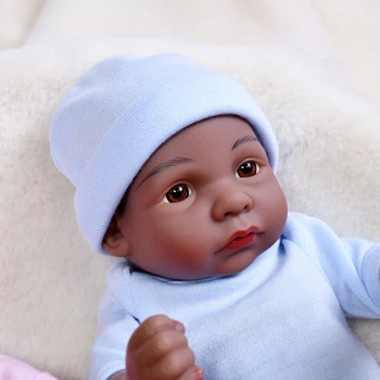 28CM Renăscut Baby Doll Negru African Corp Plin cu Silicon Jucărie Pentru Fată Băiat Mini Drăguț Copii Baie Casă de Joacă Realiste Bebe cel Mai frumos Cadou