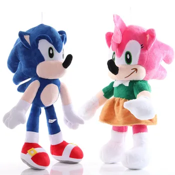 28cm Sonic Pluș 6pcs Sonic Ariciul Amy Rose și Desene animate PP Bumbac Sonic Albastru Moale jucărie de Pluș Pentru Copii Cadouri