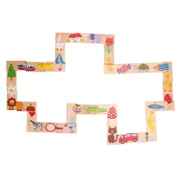 28pcs/Set Domino Puzzle din Lemn Desene animate Montessori Educative Jucarii pentru Copii 2020 vânzare fierbinte Domino Puzzle-uri din Lemn jucarii игрушки